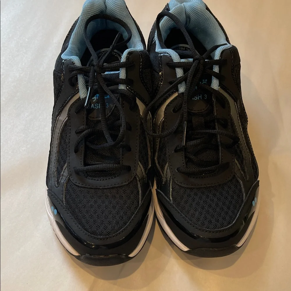 Ryka Dash 3 Walking Shoes Black/Meteorite/Blue Size 7.5W Low Shaft Laced